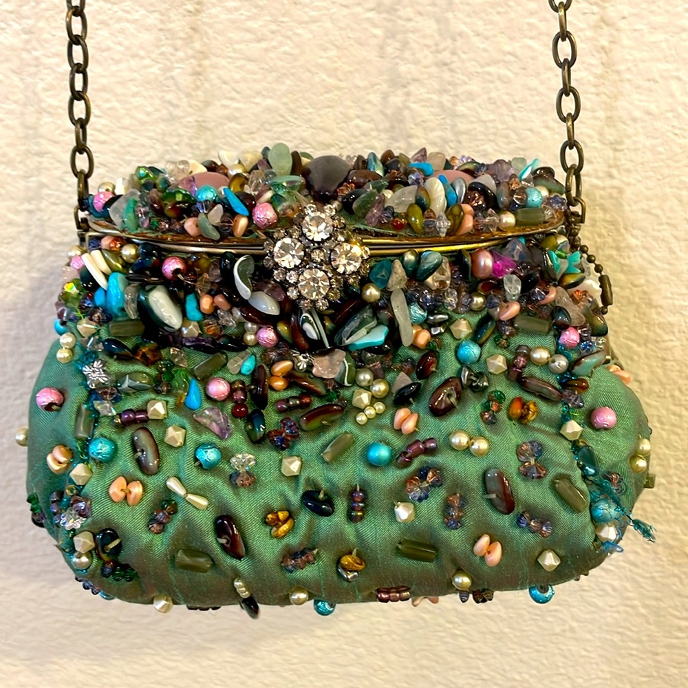 The  “Marie Antoinette”  Lavish Satin Jeweled Evening Shoulder/ Bag.
